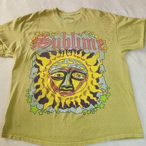 Sublime Green Tie Dyed Tshirt With Graphics Size XL